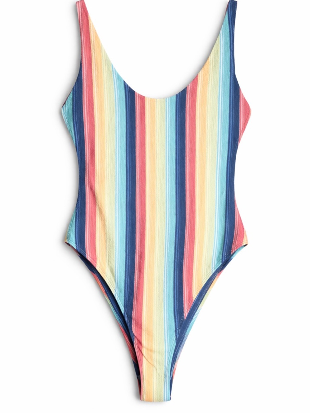 O’Neill North Shore Stripe One-Piece Swimsuit M High Cut Low Back Beach Resort